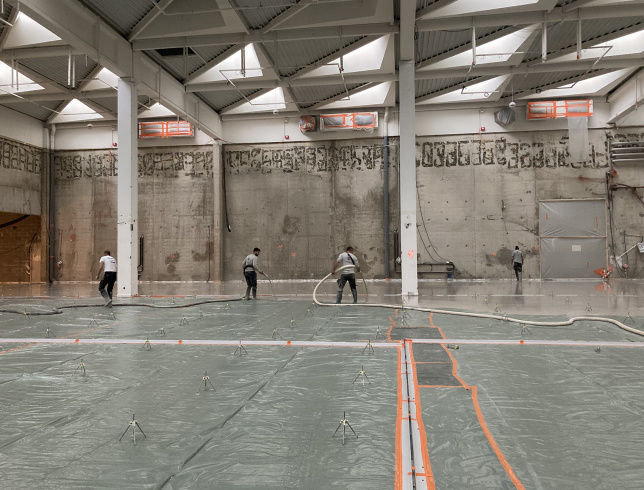 Novembre 2023 : coulage de la chape