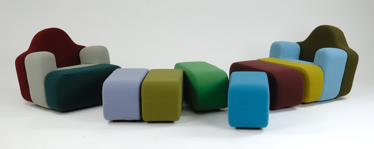 Pierre Charpin, fauteuil méridienne modulaire "Slice", 1996, éditeur galerie Kreo, fabricant Cinova