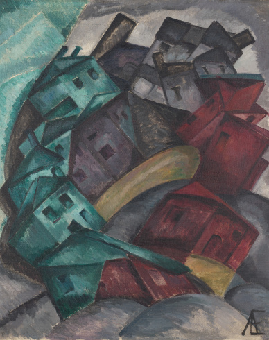 Alexandra Exter, "Paysage, maisons", 1911