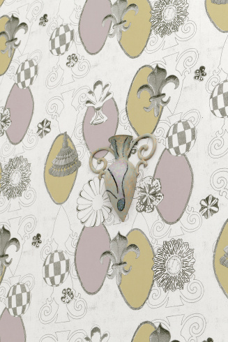 Marc Camille Chaimowicz, « Cambrai XXVI », 2019, papier-peint, éditeur : Wallpapers by artists (France) ; Marc Camille Chaimowicz, « Décors, Textile Studies », 1983