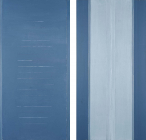 Geneviève Asse, "Écriture", 2005 et "Verticale lumière II", 2007