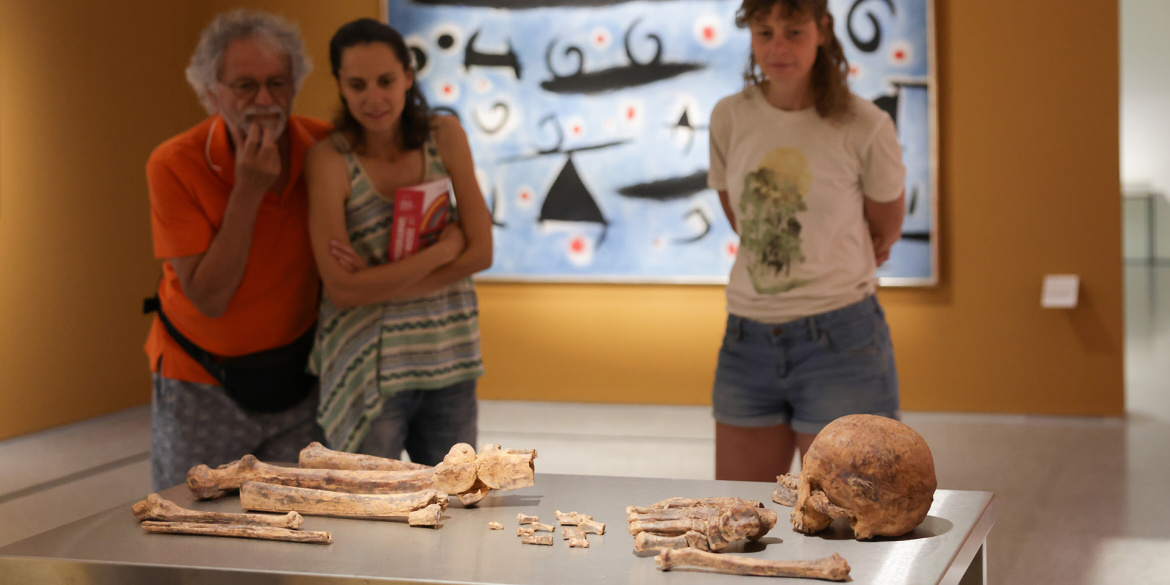Visiteurs dans une salle d'exposition