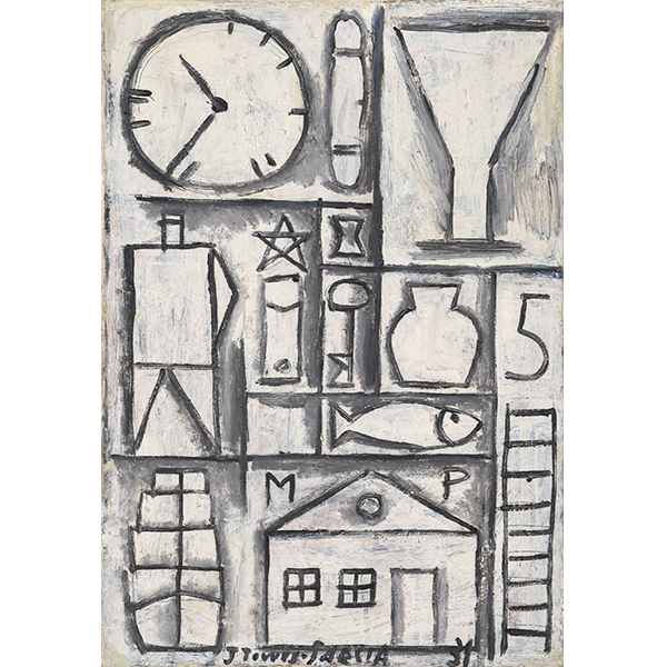 Joaquín Torres-Garcia, "Composition aux cinq parties", 1931, huile sur toile, 55 x 38 cm