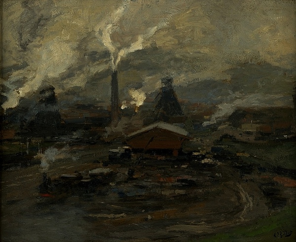 Puits de mine et locomotive