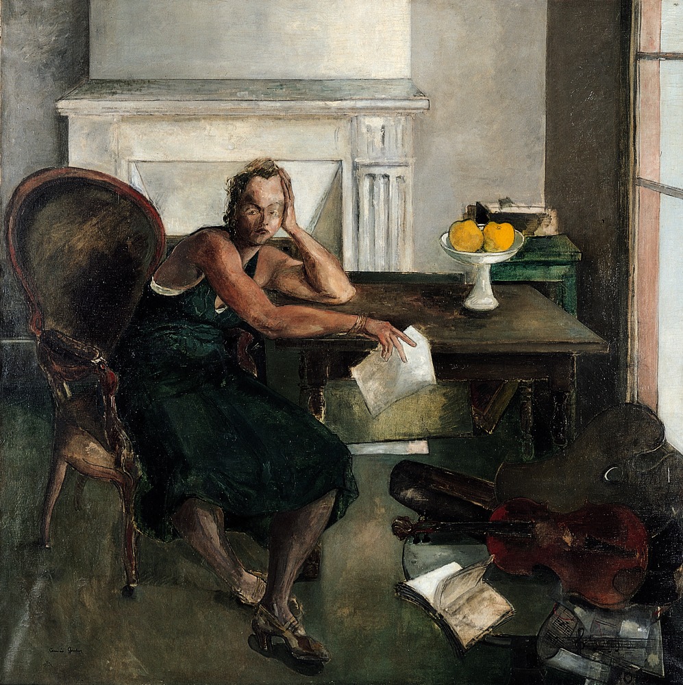 Mia, Femme accoudée, ou Jeune fille dans un intérieur