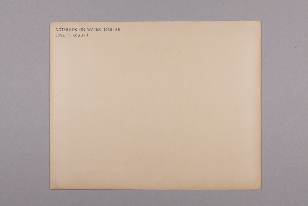 Notebook on Water 1965-1966
