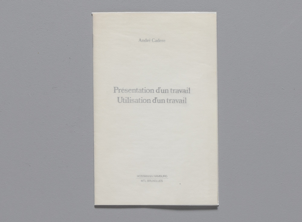 Présentation d'un travail, utilisation d'un travail
