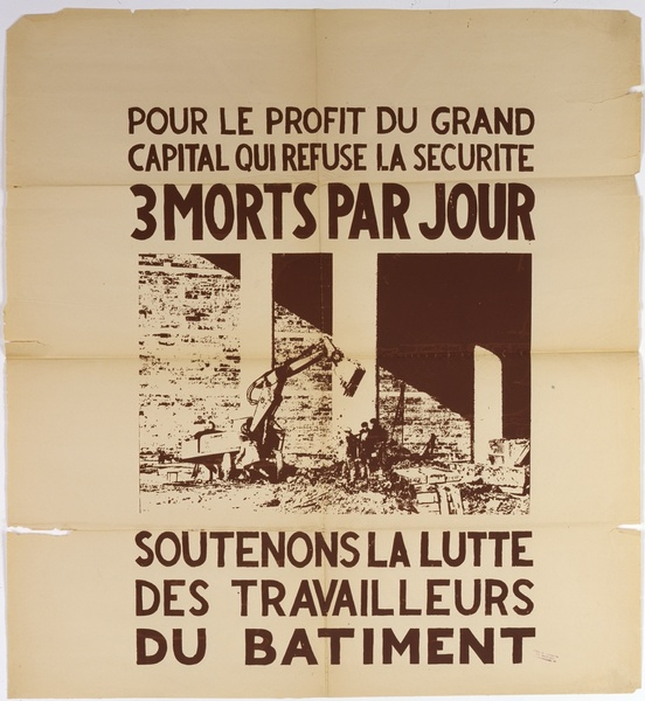 Pour le profit du grand capital qui refuse la sécurité-3 morts par jour-soutenons la lutte des travailleurs du bâtiment
