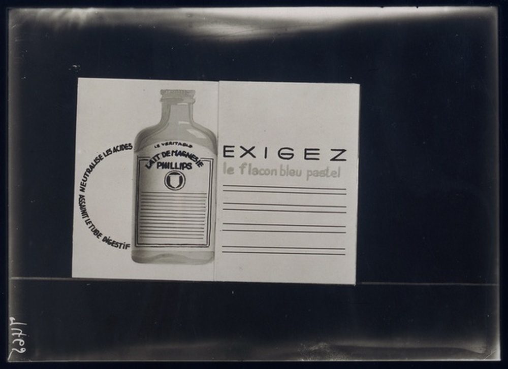 Affiche publicitaire ou carton de vente lait de magnésie Phillips