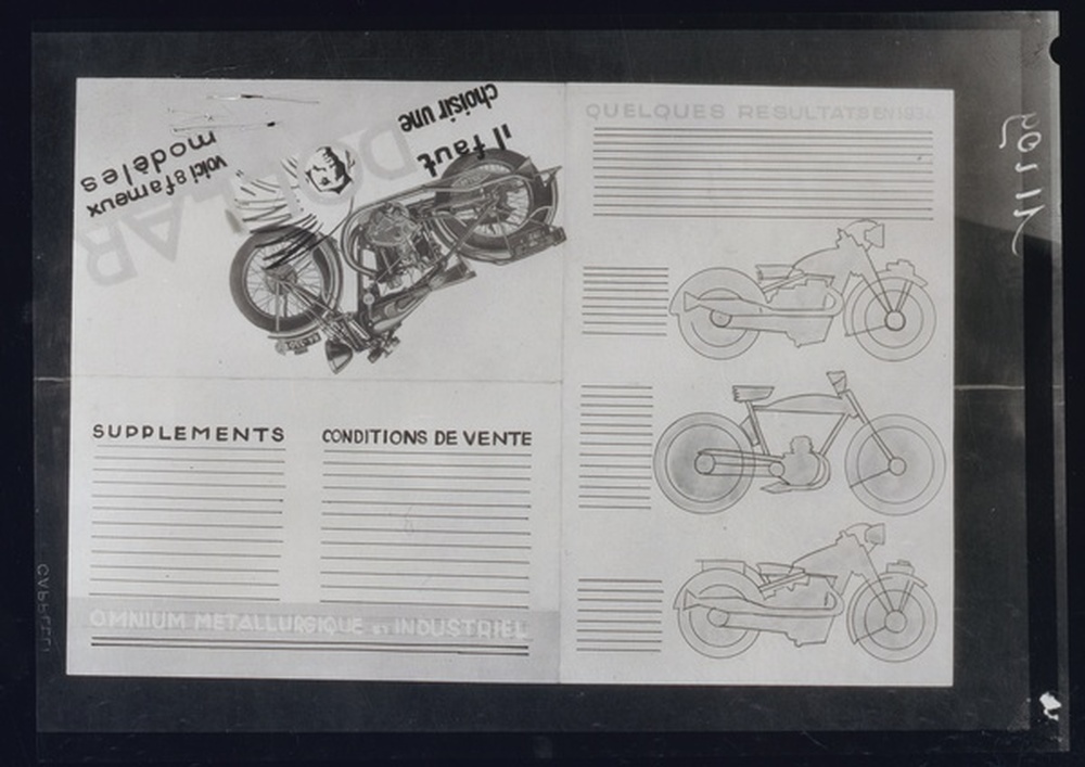 Affiche publicitaire, moto Dollar