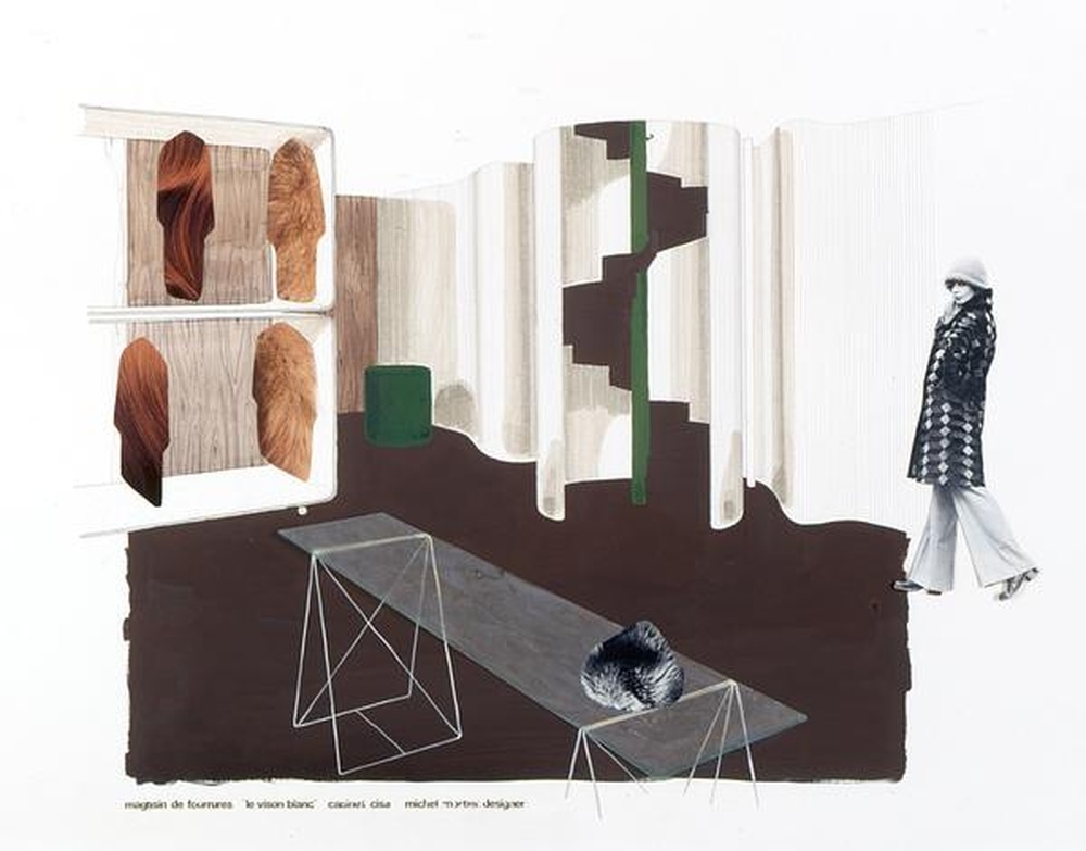 "Le vison blanc", magasin de fourrures, vers 1970