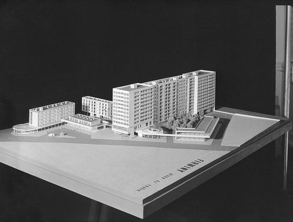 Firminy : place du centre, maquette (1956)
