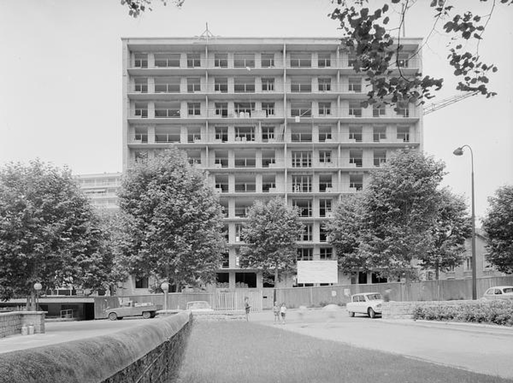 Saint-Etienne : Beaulieu, Boulevard Karl Marx, immeubles en construction