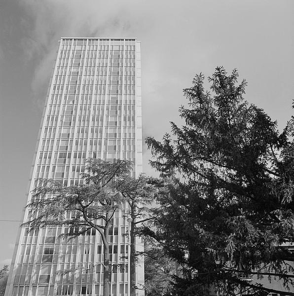 Saint-Etienne : vue partielle de la tour de Bel-Air, Bergson