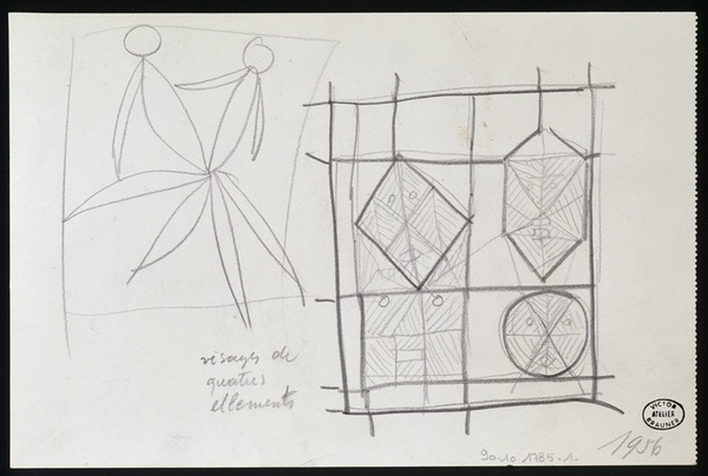 Visages de quatre éléments, 1956