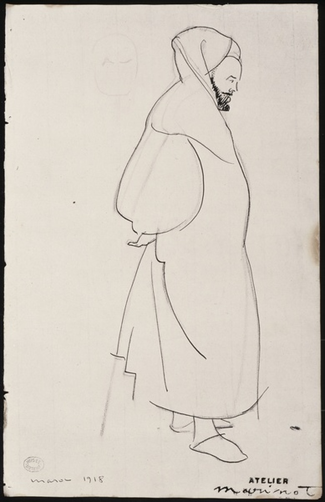 Au Maroc, arabe de profil 1918