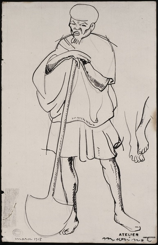 Au Maroc, arabe à la bêche 1918