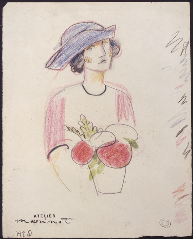 Marcelle au vase de fleurs 1920