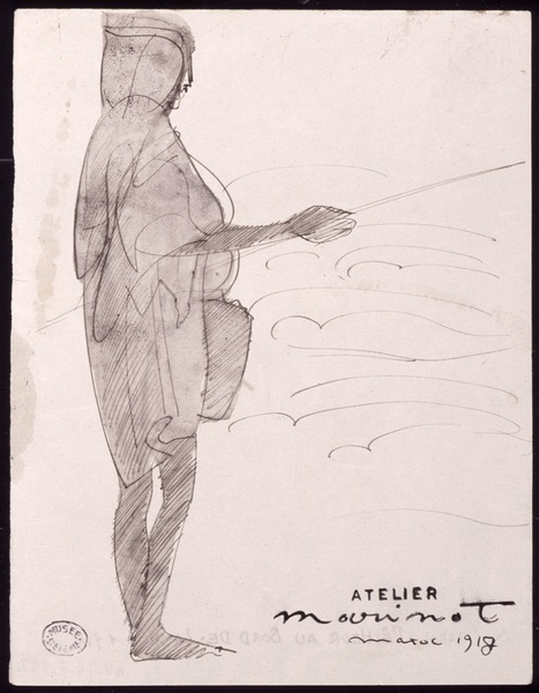 Au Maroc, pêcheur au bord de la mer 1918