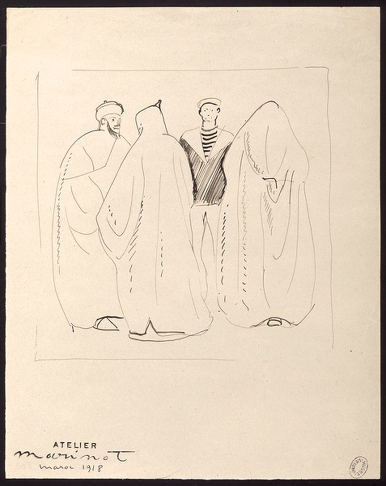 Au Maroc, arabes et marins 1918