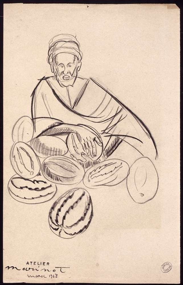 Au Maroc, arabe aux pastèques 1918