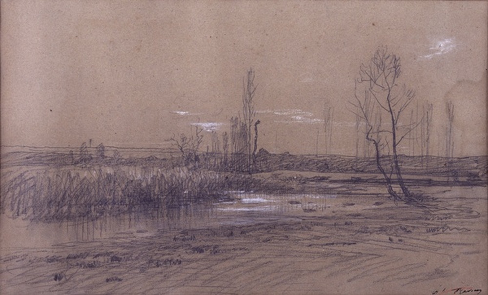 Paysage, arbres, étangs