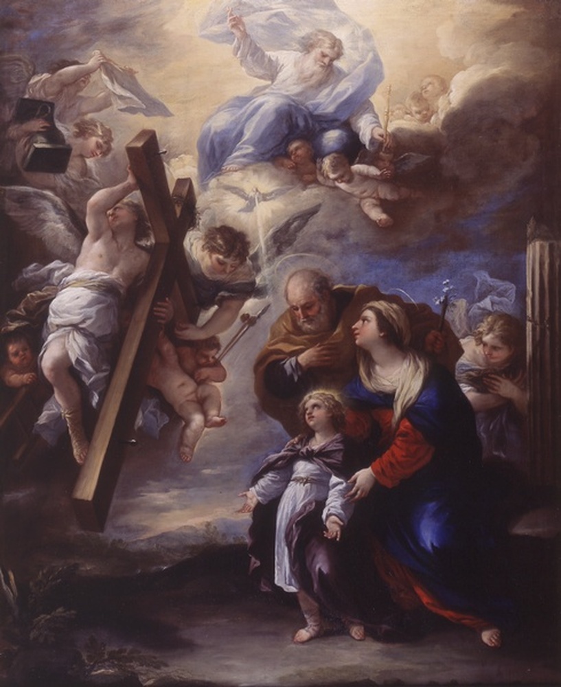 Jésus se soumet à la mort pour le salut des hommes, dit aussi Sainte Famille avec vision de la Croix