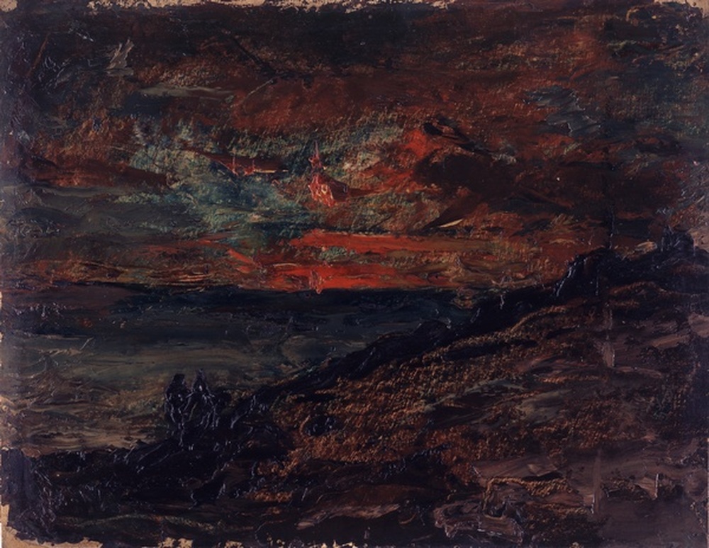 Paysage au soleil couchant