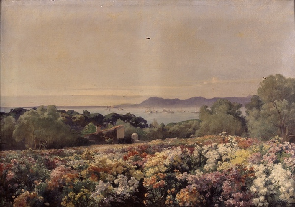 Paysage aux chrysanthèmes