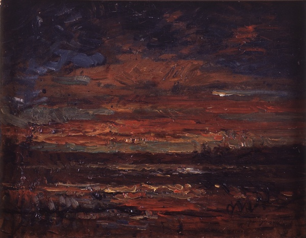 Coucher de soleil sur un étang