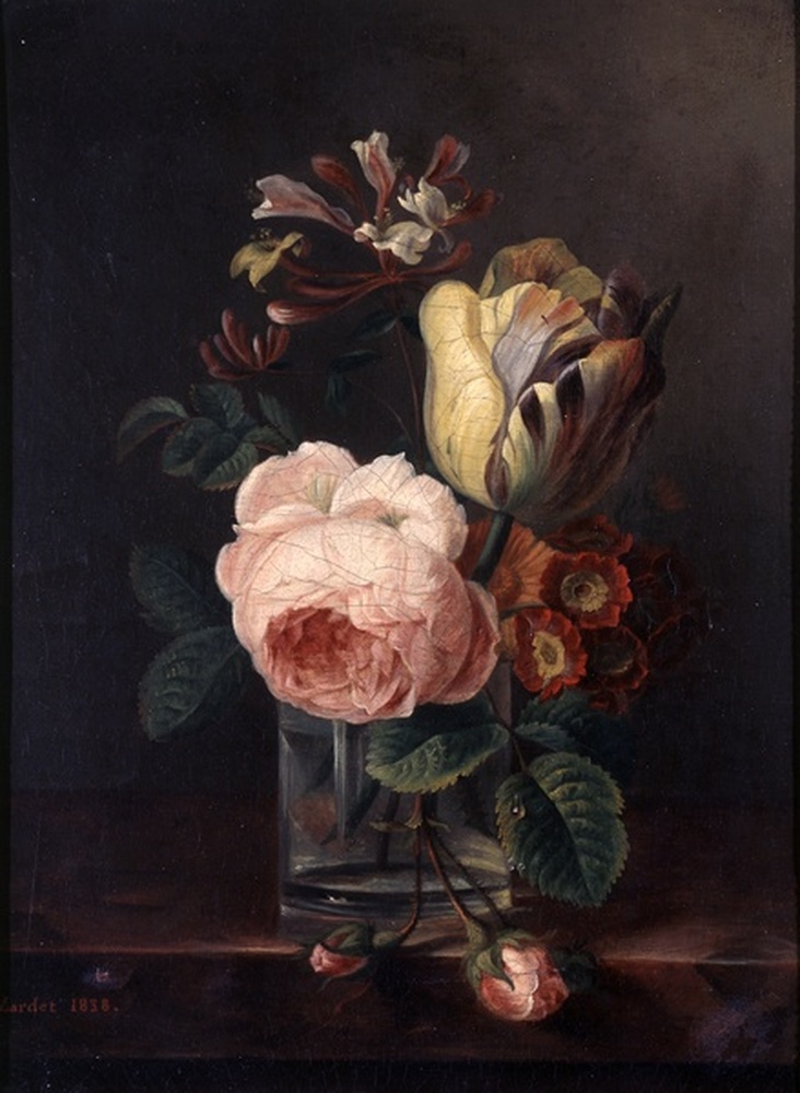 Rose dans un verre