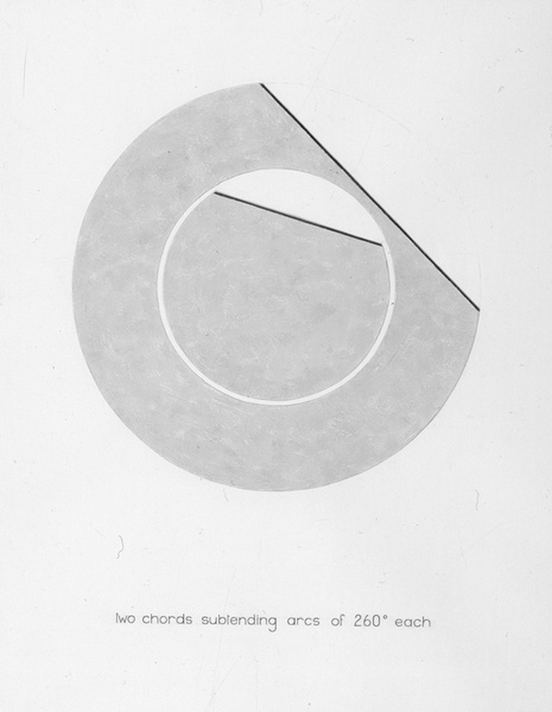 Two chords subtending arcs of 260° each