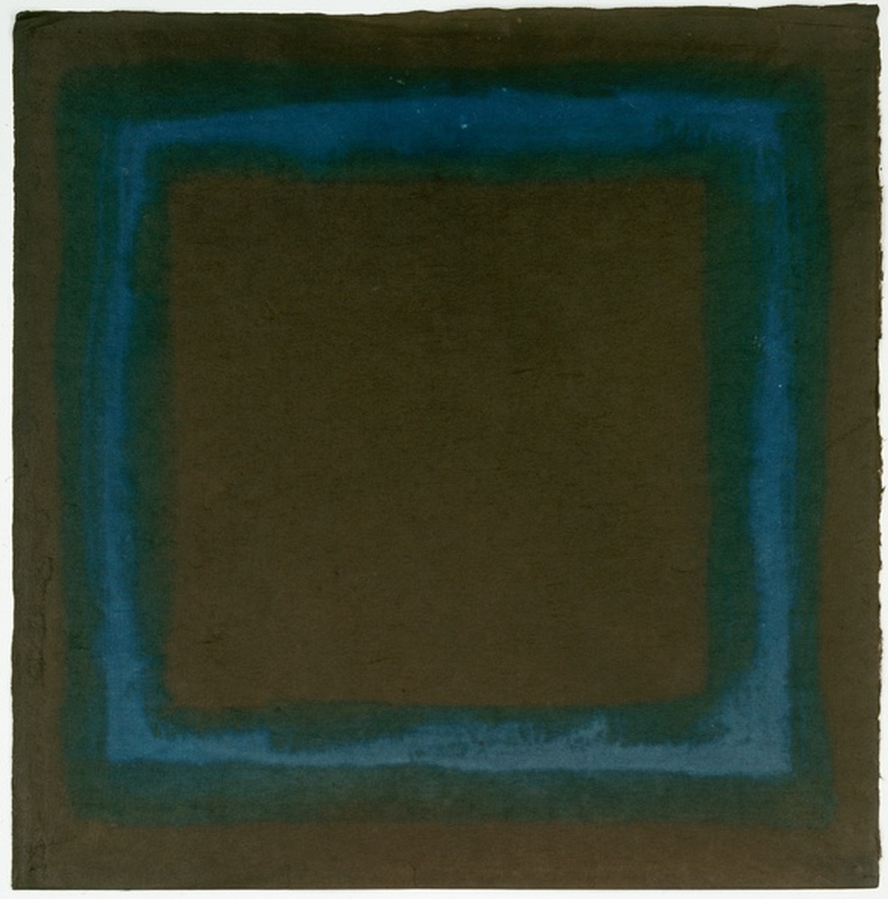 Carré marron/bleu