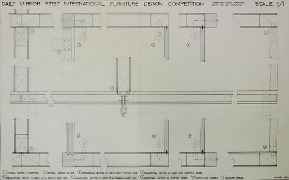 Daily mirror first international furniture design competition, combinable chest furniture system by unit principle