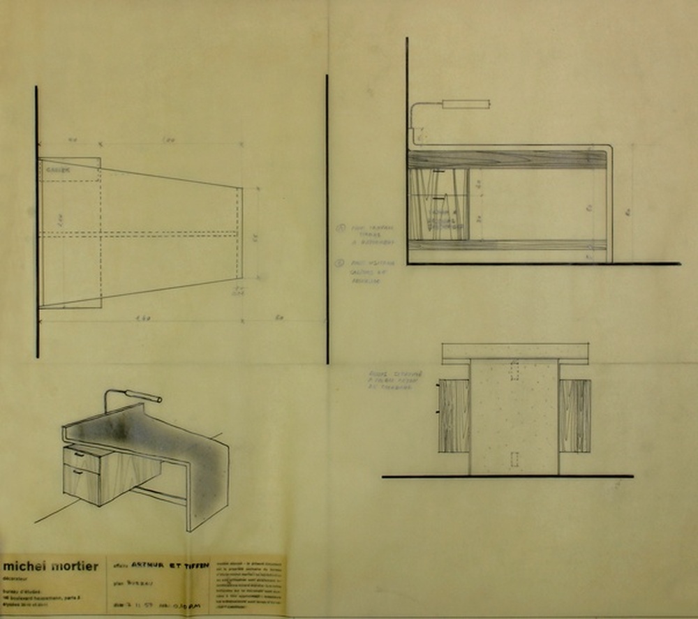 Arthur et Tiffen, bureau, vers 1957