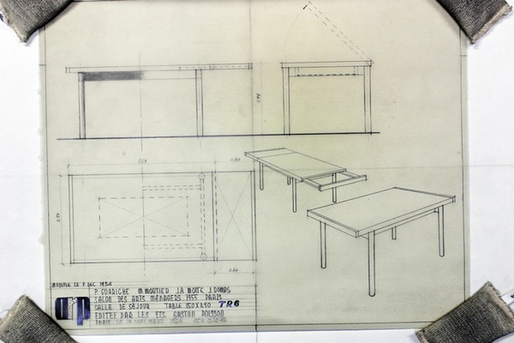 Salon des arts ménagers (Paris, 1955), Salle de séjour table TR 6, éditée par les établissements Gaston Poisson
