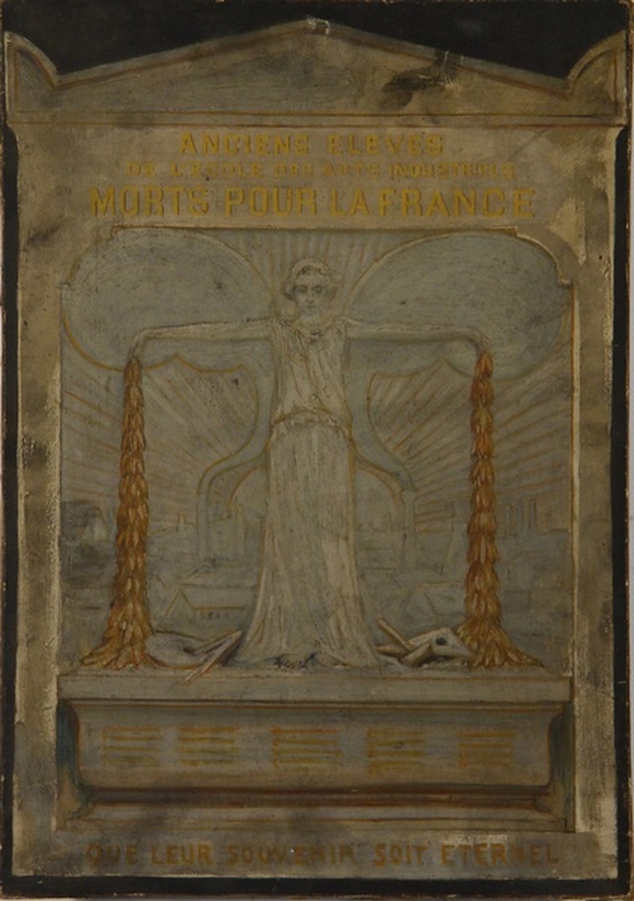 Projet de monument pour les "Anciens Elèves de l'école des arts industriels morts pour la France"