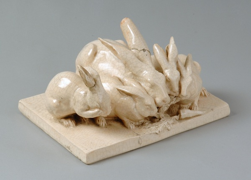 Céramique Groupe de lapins