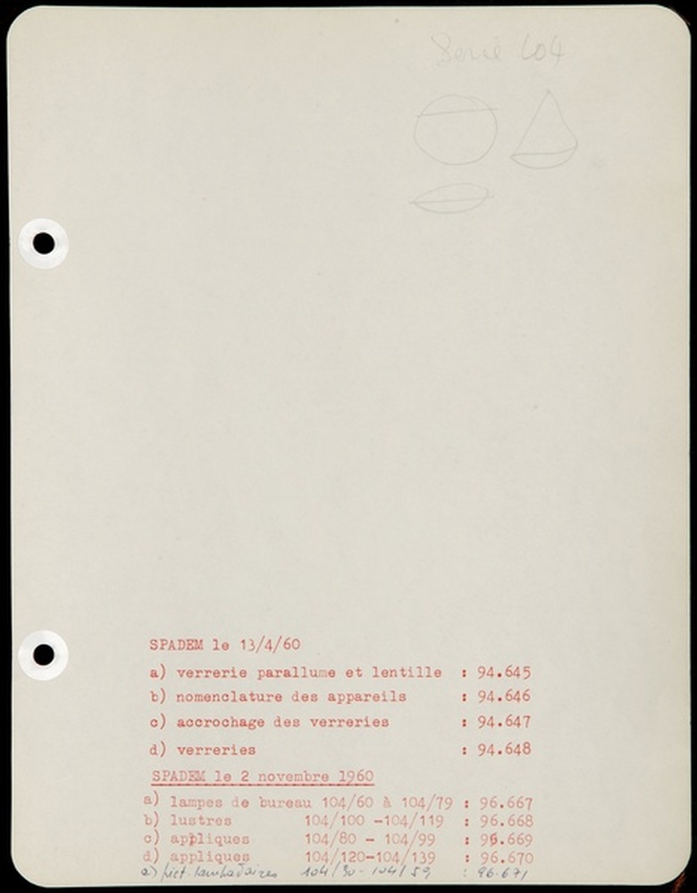 Eclairage E 104, série 104, 1960