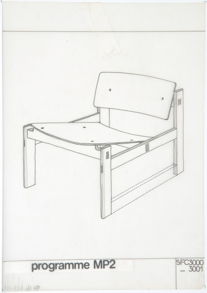 Siège fauteuil chauffeuse SFC 3000, SFC 3001, programme MP2, vers 1977