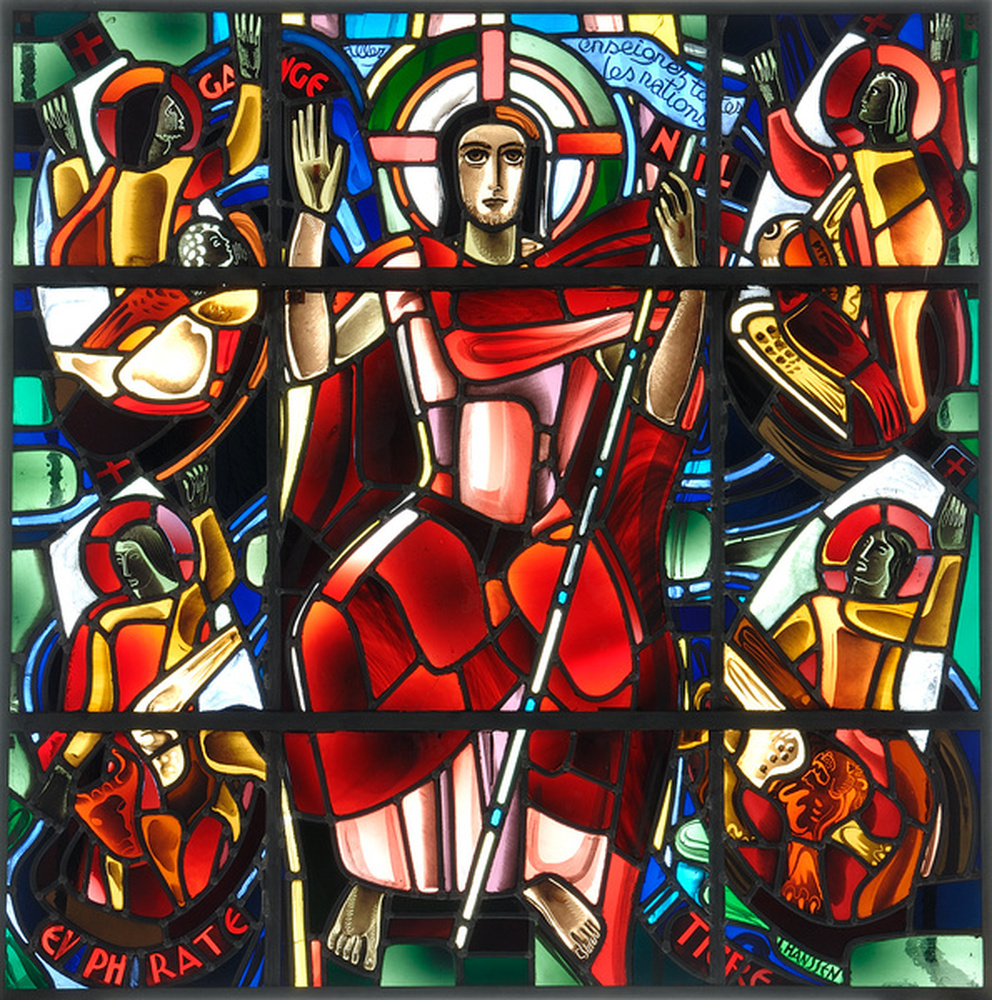 Vitrail Le Christ et les évangélistes