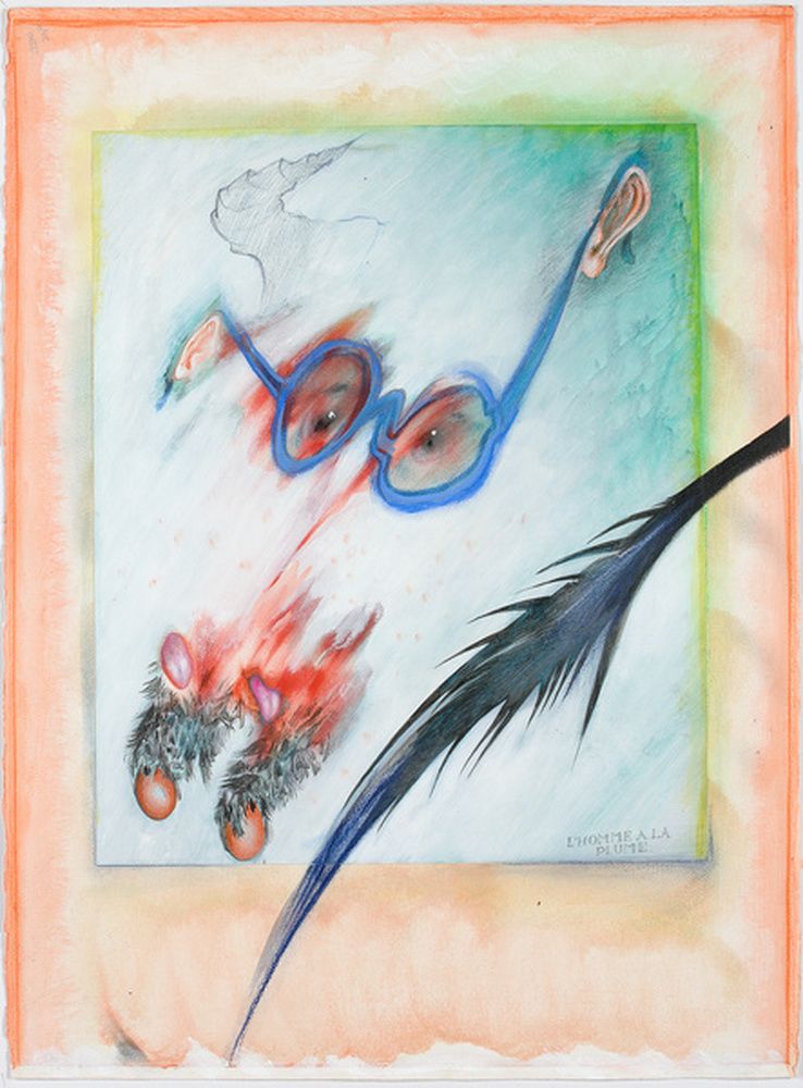 L'homme à la plume et lunettes