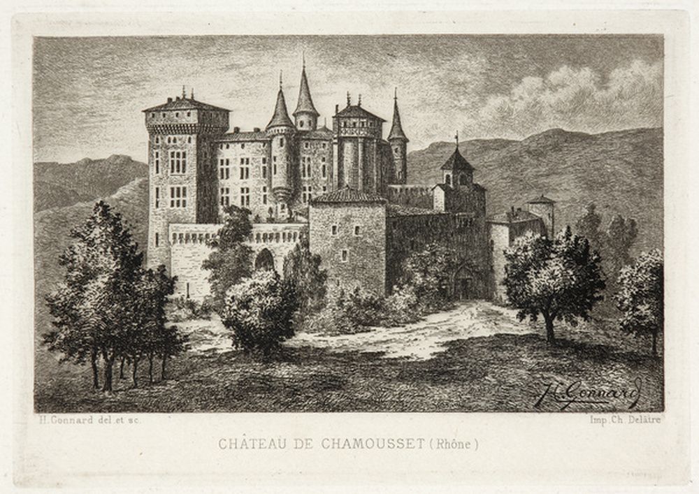 Vue du château de Chamousset (Rhône)