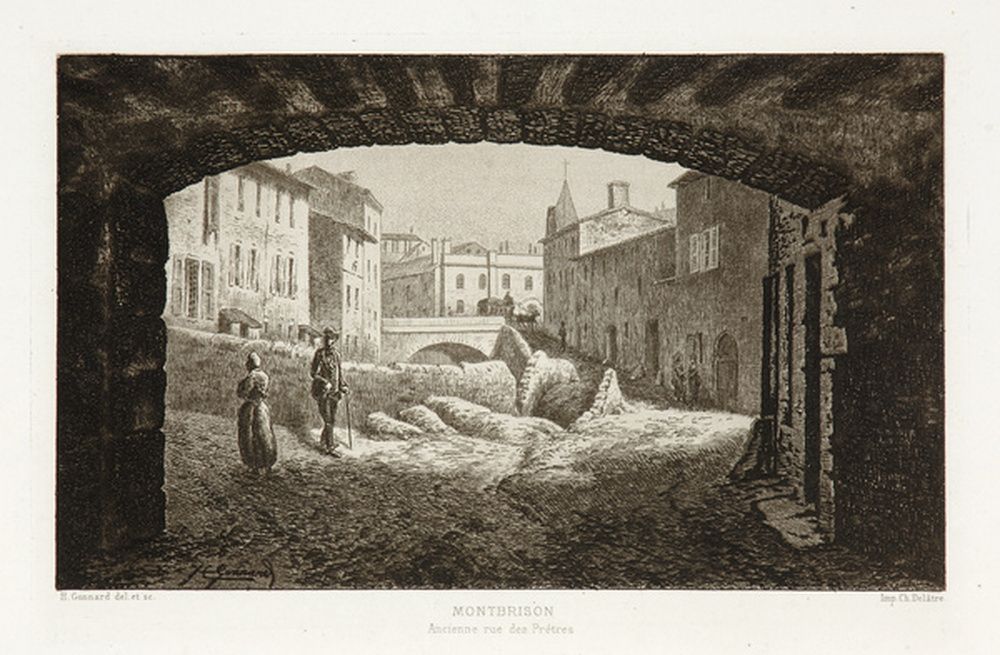 Vue de l'ancienne rue des Prêtres à Montbrison
