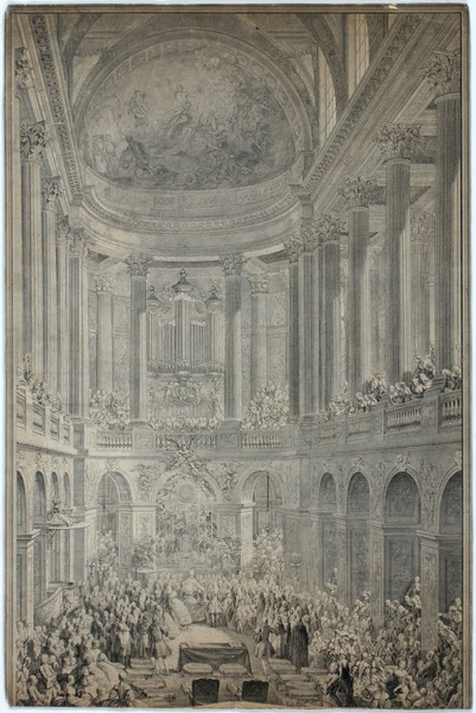 Cérémonie du mariage de Louis Dauphin de France avec Marie-Thérèse Infante d'Espagne en février 1745