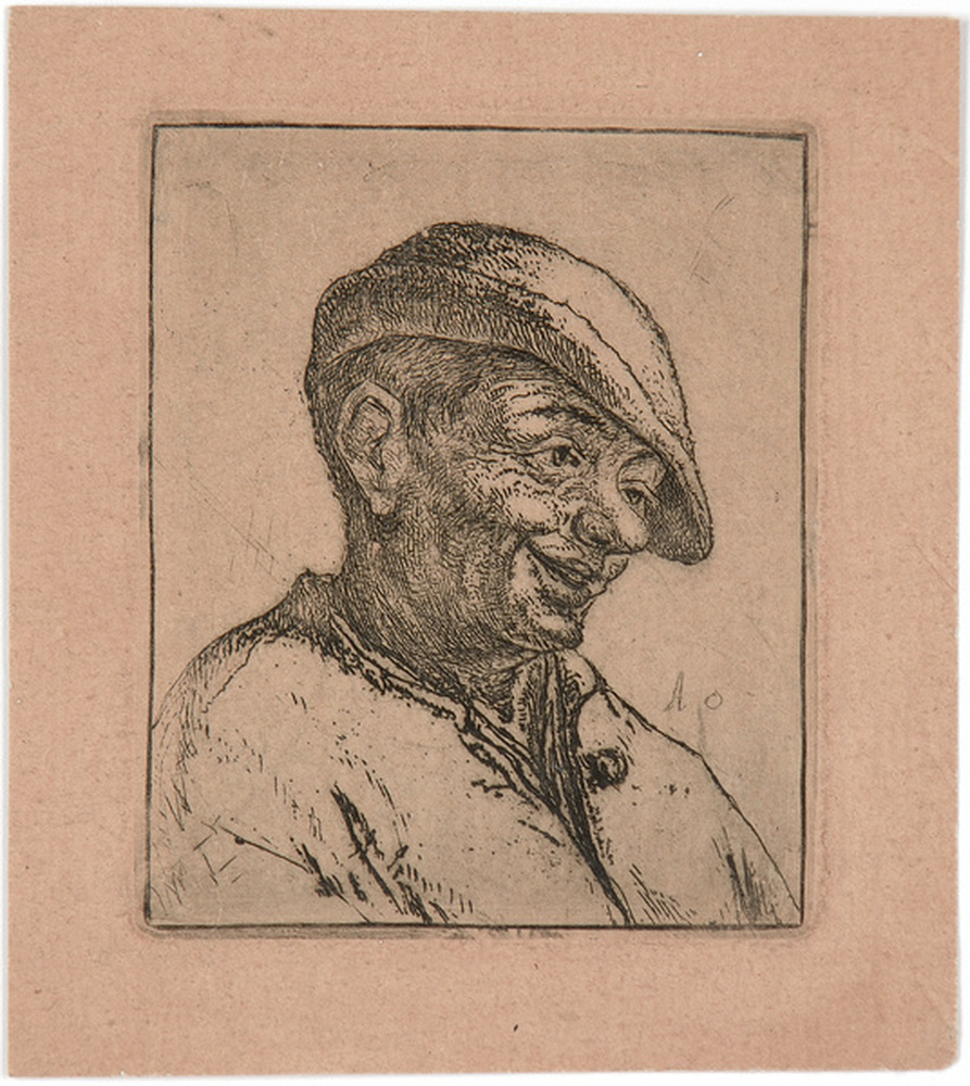 Buste de paysan souriant