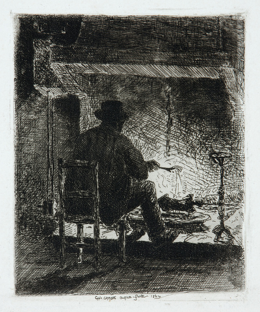 Intérieur de ferme, Au village : intérieur d'auberge