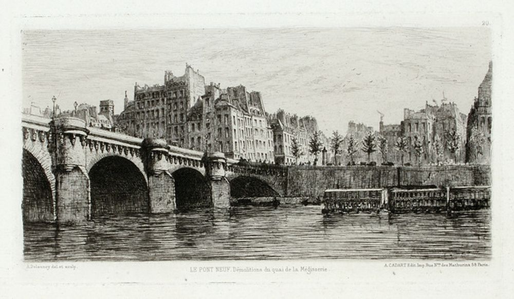 Le pont Neuf, démolitions du quai de la Mégisserie