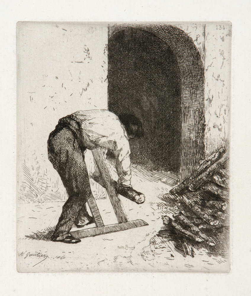 Le travail : scieurs de bois, Le travail : repasseuse