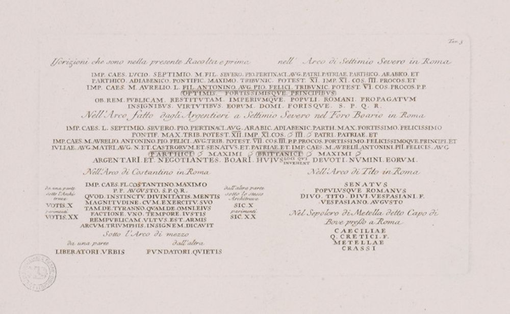 Transcription de diverses inscriptions latines